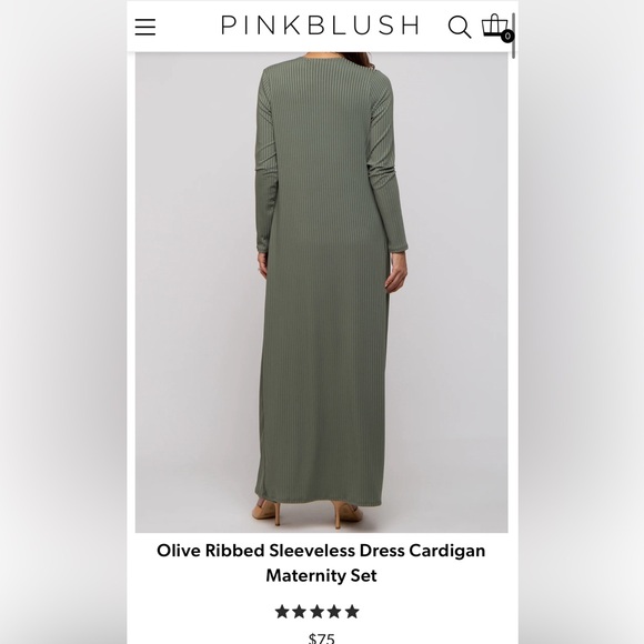 Pink Blush Maternity Baby Shower dress and cardigan - Picture 2 of 5